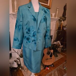 New Coldwater Creek 14P Dress with Floral Jacket